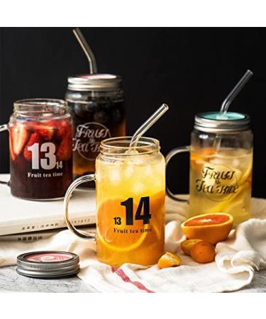 ALINK Glass Smoothie Straws - Pack of 8 | 10x10mm Long Reusable Drinking Straws with Cleaning Brushes - Buy Online on GoSupps.com