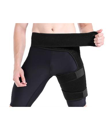 Adjustable Hip Brace for Men & Women | Leg Compression Wrap for Hip Injury Sciatica Groin Pain Relief - Thigh Support Stabilizer Strap - Buy Online on GoSupps.com