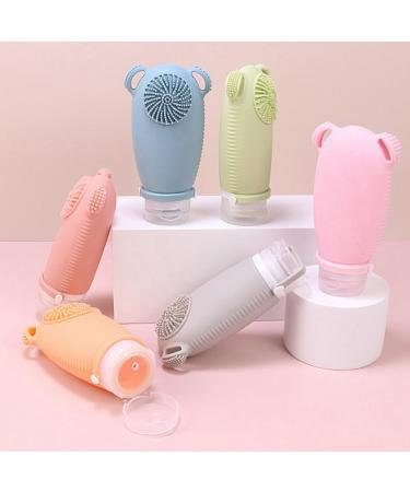 Mkcavne Portable Silicone for Shampoo and Lotion Container with Cleansing Brush B Sea Blue - Buy Online on GoSupps.com