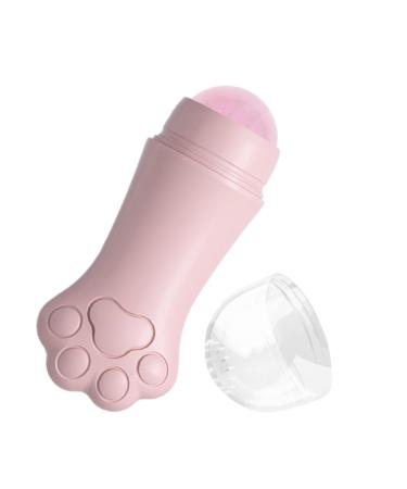 Jade Face Roller Puffiness Reducing Roller Facial Roller Skincare Roller Cat Claw Facial Skin Massager Roller Jade Stone Skin Care Tool Relaxing Jade Roller for Skin Pink