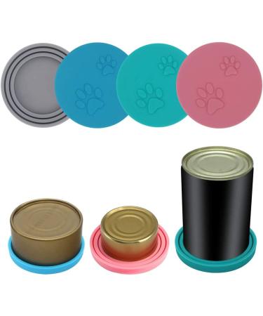 4 Pack Universal Silicone Pet Food Can Covers - Fits 1 to 3 Standard Size Cans - Cat and Dog Can Lids Set - Buy Online on GoSupps.com