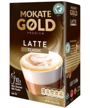 Mokate Gold Premium Latte Classic Flavour with skimmed milk Powder 2x boxes 10x sachets - Buy Online on GoSupps.com