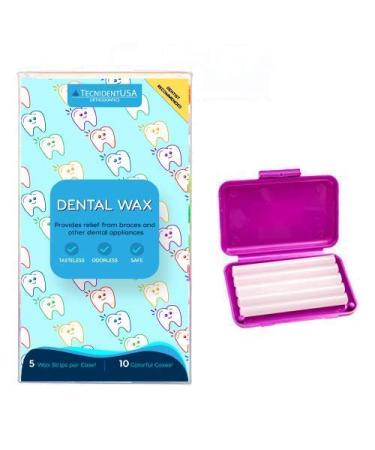 Braces Wax 10 Pack - Unscented & Flavorless Orthodontic Wax Strips with Color Cases - Food Grade Dental Wax for Braces & Aligners by tecnidentusa - Buy Online on GoSupps.com