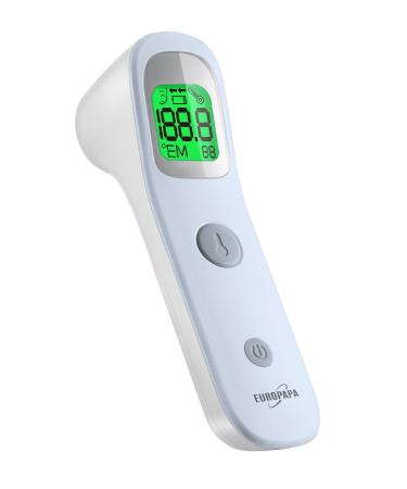 Europapa fever thermometer for baby children adults infrared thermometer with fever alarm C/ f switch 30-fold measuring value memory (blue) VP-T1 blue