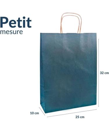 Raylu Paper - 25 Marineblau 100% Recyclable Power Paper Bags with Handles | Ideal for Purchases & Gifts - Buy Online on GoSupps.com