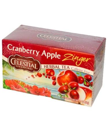 Celestial Seasonings Herbal Tea Cranberry Apple Zinger Caffeine Free 20 Tea Bags 1.5 oz (42 g)