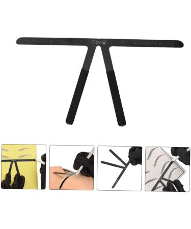 VINTORKY Makeup Kits Embroidery Eyebrow Ruler Household Tools Nose Triangle Ruler Stainless Steel Eyebrow Trimming Makeup Gadgets 13.8x7cm Black - Buy Online on GoSupps.com