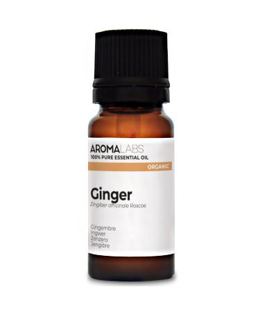 BIO - Ginger Essential Oil - 10mL - 100% Pure Natural Chemotyped and AB Certified - Aroma Labs (French Brand) 10 ml (Pack of 1)