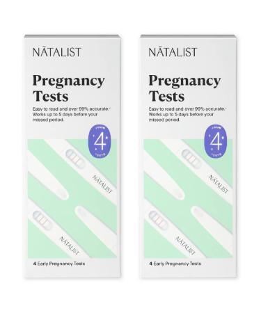 Natalist Pregnancy Tests Early Home Detection Kit for Women - Clear & Accurate Rapid Results Ease Your Mind up to 5 Days Before Missed Period - 4 Count (Pack of 2)