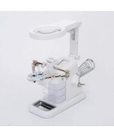 Desktop LED Illuminated USB Auxiliary Clip Welding Repair Reading Multifunctional High Power Double Lens Magnifier - Buy Online on GoSupps.com