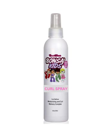 Bonsai Kids Hair Care Curl Spray 8oz fl. oz. | Tear Free - Kids - Toddlers - Biracial Hair | Restores Curls - All Day Bounce and Hold