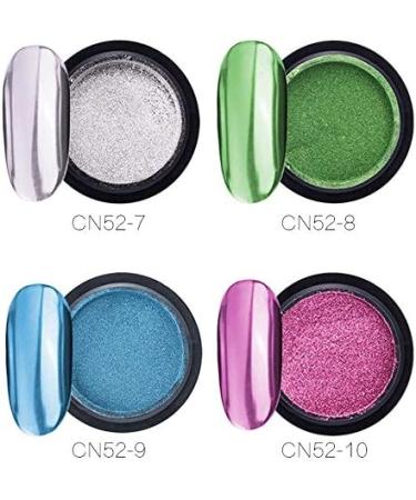 Peowuieu 16 Glasses Chrome Nail Powder Metallic Nail Art Powder Effect Manicure Pigment with 16 Pieces Eyeshadow Sticks - Buy Online on GoSupps.com