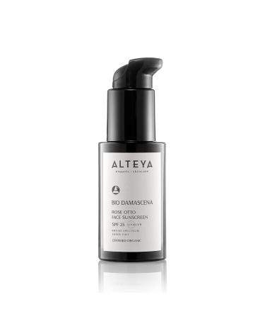 Alteya Organic Rose Otto Face Sunscreen Bio Damascena SPF25 50ml - Certified Organic - Broad spectrum - Sheer tint
