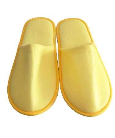 Uni-Wert 10 pairs of disposable slippers SPA hotel slippers unisex adults disposable slippers terry cloth slippers 37/44 EU yellow