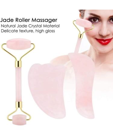 Premium Jade Roller Set - 3-Piece Natural Quartz Massage Tools Including Massage Roller & Scratching Board for Ultimate Relaxation - Buy Online on GoSupps.com