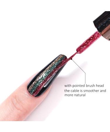 Gel Liner Nail Polish 12 Colors Kit for Hook Painting Shiny Varnish Platinum NAI Art for Christmas - Buy Online on GoSupps.com