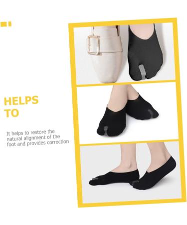 Invisible Boat Socks for Men & Women | Bunion Correcting Sock Adjusters | Polyester Fiber | Black | 1 Pair - Buy Online on GoSupps.com