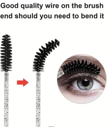 50 Pcs Disposable Mascara Wands Crystal Eyebrow Spoolies Brush for Eyelash Extensions Black Lash Brushes with Container - Buy Online on GoSupps.com