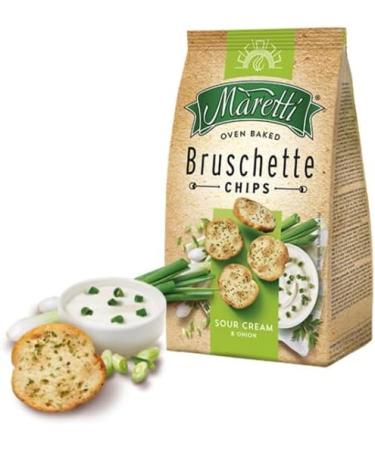 Maretti Bruschette Sour Cream & Onion Oven Baked Bread Snack 70g Each (Pack of 7) - Buy Online on GoSupps.com