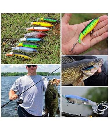 Nuguri Topwater Fishing Lures Set - Whopper Plopper Bass Lures with Floating Rotating Tail - Hard Bait Hook for Freshwater and Saltwater Fishing - Buy Online on GoSupps.com