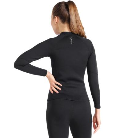 1.5mm Neoprene Wetsuit Top Jacket | Long Sleeve | Front Zip | Women's X-Large | Ideal for Surfing, Snorkeling, Swimming | Black - Buy Online on GoSupps.com