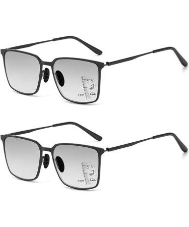 Buy Koosufa Progressive Reading Glasses | Multifocus Sun Reading Glasses with UV Protection & Blue Light Filter | Men's Large Metal Sunglasses - Various Strengths Available - Buy Online on GoSupps.com