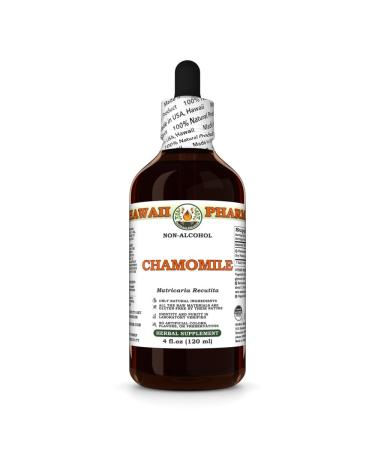 Chamomile (Matricaria Recutita) Dry Flower Glycerite Made in Hawaii Organic Raw Materials All Natural Vegan Lab Tested Alcohol-Free Liquid Extract - 4 fl.oz 4 Fl Oz (Pack of 1)