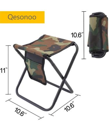 Qesonoo Mini Portable Folding Stool  Camping Fishing Stool for Adults Fishing Hiking Gardening and Beach with Carry Bag  Hold Up to 450lbs Camouflage - Buy Online on GoSupps.com