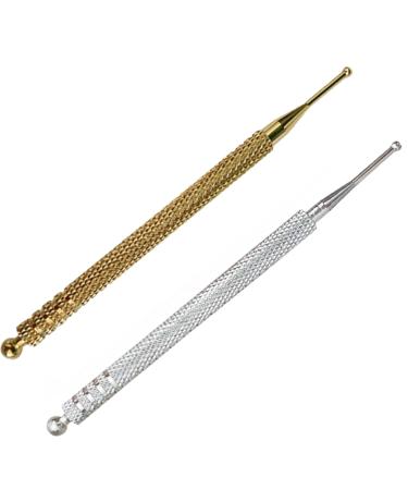 Acupuncture pen 2 pieces of acupressure pen massage pen acupuncture stick acupressure pen meridian pencil acupressure stick acupuncture stick acupresser pen 2/5mm length 10cm ball 2/5mm silver+brass - Buy Online on GoSupps.com