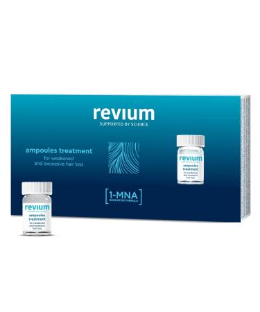 Revium hair growth ampoule treatment with 1-mna molecule without rinsing deep-effective hair treatment for damaged hair the hair is repaired from the inside 15 x 5 ml