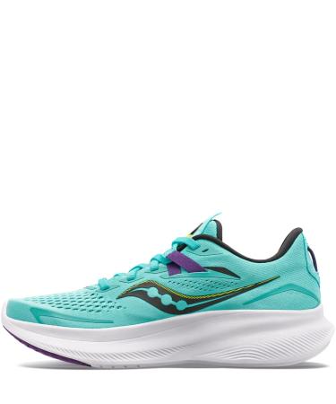 Saucony Women's Ride 15 Running Shoe 8.5 Cool Mint/Acid