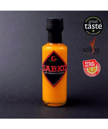 GABKO Hot Sauce (100 ml Yellow) - 90% Carolina Reaper Trinidad Scorpion Moruga Naga Jolokia, Aged 1 Year | No Extracts | Fruitier Than Red Version - Buy Online on GoSupps.com