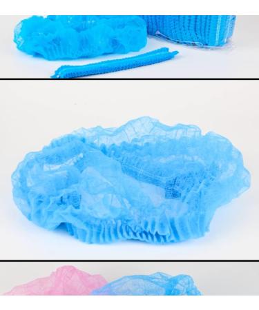 COOBL 100 PCS Disposable Blue Bouffant Caps - Anti-Dust Hair Net for Hospital, Salon, Catering & Laboratory - Buy Online on GoSupps.com