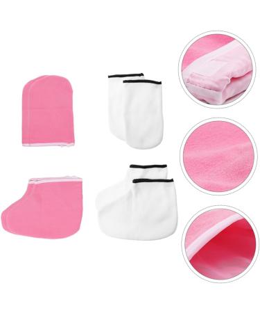 Ipetboom 4 Pairs Hand and Foot Mask Skin Care Glove Moisturizing Gel Gloves Paraffin Wax Gloves Hand Spa Gloves Paraffin Wax Mitts Booties Gel Sokcs Heel Nursing Cover Take a Bath - Buy Online on GoSupps.com