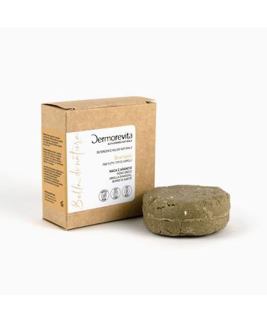 Dermorevita Solid Shampoo Maca Fenugreek Ghassoul Clay Orange Shea and Cocoa Butters Argan Broccoli Sunflower Oils Green Tea Soy and Rice Extract Arginine