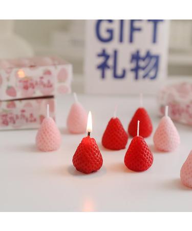 Mini Fruit Scented Candles Home Decor Candle Scented Candle Party Christmas Home Decoration Gifts Room Decor 1 Box Aromatherapy Red and Pink Strawberries
