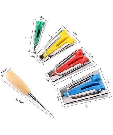 Yosoo Fabric Bias Tape Maker Awl Kit Set - Sewing Quilting Binding Tool Guide Strip - 6/12/18/25mm - 6pcs - Buy Online on GoSupps.com