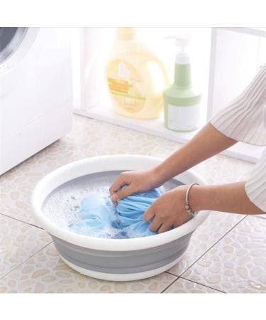 Portable Folding Wash Basin Household Plastic Laundry Tub Wash Vegetable Washing Folding Basins Kitchen Bath Foot Fold Bucket (Blue XL) Lofty Ambition Pink X-Large - Buy Online on GoSupps.com