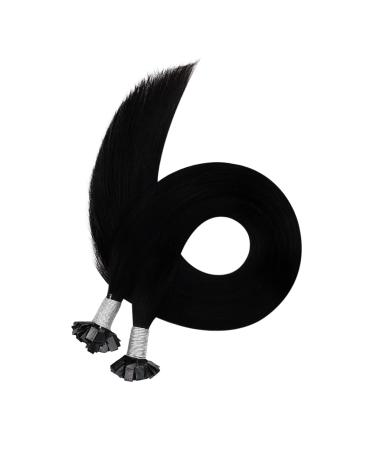 Ugeat 55cm Flat Tip Real Hair Extensions - Keratin Bonding Darkest Black 1g/Strand 50g Hair Extensions - Buy Online on GoSupps.com