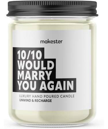 Anniversary Candle - 220g Soy Wax with Madagascan Vanilla Jasmine & Sugared Almond - Perfect Gift for Wedding Anniversary - Makester Funny Candles - Buy Online on GoSupps.com