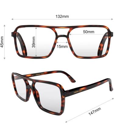 London Mole Eyewear: Spy Blue Light Blocking Glasses - Square Tortoiseshell Anti-Headache Computer & Gaming Glasses for Unisex Men & Women - Buy Online on GoSupps.com