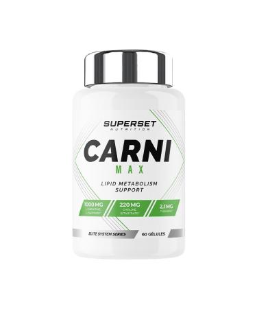Superset Nutrition - Carni Max (60 caps) - Id al pour la combustion des graisses - 682 mg de L-carnitine par dose + Choline