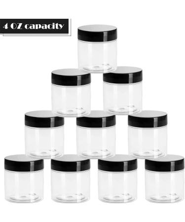 24 Pack 4 oz Clear Plastic Containers with Lids and Labels for Beauty Products - Body Butter Jars, Body Scrubs, Face Creams, Lotions - Buy Online on GoSupps.com