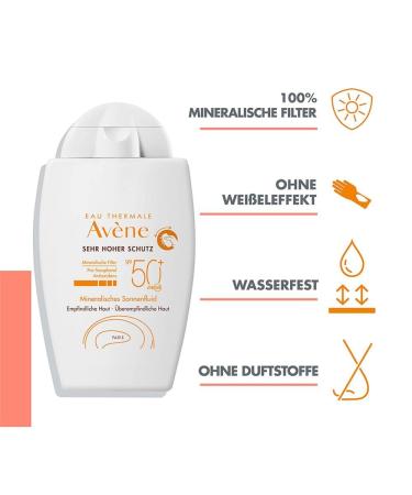 Av ne Mineral Sun Fluid SPF 50+ Untinted - Best Broad Spectrum Sunscreen for All Skin Types | Shop Internationally - Buy Online on GoSupps.com