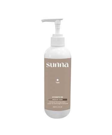 Gradual Self Tanning Lotion by SunnaTan - Hydrating Formula Made With Hyaluronic Acid & Jojoba - Organic & Natural Ingredients - Achieve a Natural Gradual Tan (Medium/Dark 236 ml)