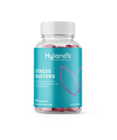 Hyland's Naturals Stress Busters Gummies, Calm and Focus with L-Theanine, Chamomile and Lemon Balm, 60 Vegan Gummies (30 Days) 30.0 Servings (Pack of 1)