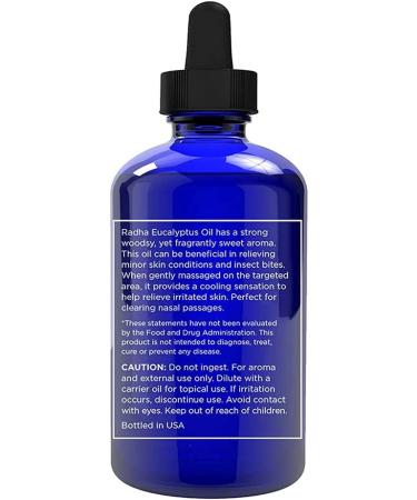 Radha Beauty Eucalyptus Essential Oil 4 oz - 100% Pure & Therapeutic Grade for Aromatherapy, Relaxation, and DIY Projects - Buy Online on GoSupps.com