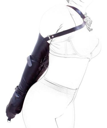 Black Leather Bandage Single Glove Tight Bundle Single Glove Restraint Straps Binding Arm Straps - Buy Online on GoSupps.com