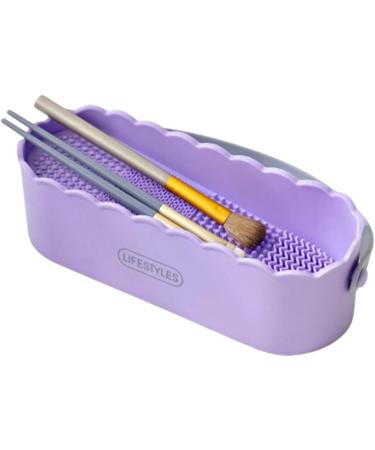 Makeup Brush Drying Rack 4 in 1 Multipurpose Makeup Brush Cleaning Bowl Makeup Brush Cleaning Mats Drying Rack Basket Makeup Tool Drying Rack for Brush Eyeliner Pencil Art Purple - Buy Online on GoSupps.com