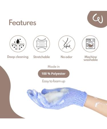 WE COSMETIC Body Exfoliating Gloves & Loofah Mitt | Heavy Exfoliation Scrubbing Set - Buy Online on GoSupps.com